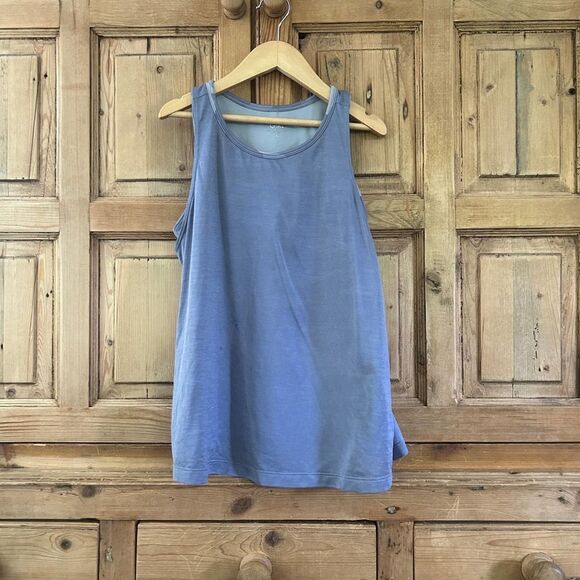 Athleta‎ Girl XL Pale Blue / Purple Double Layered Tank Top Athletic *Flawed* - Picture 1 of 9